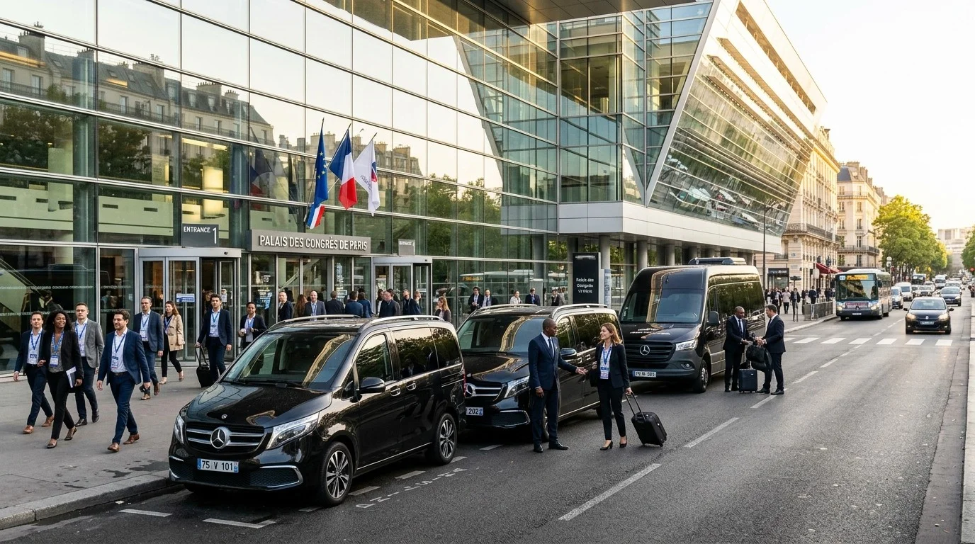 Flotte de vans et minibus Palais des Congrès Porte Maillot conventions